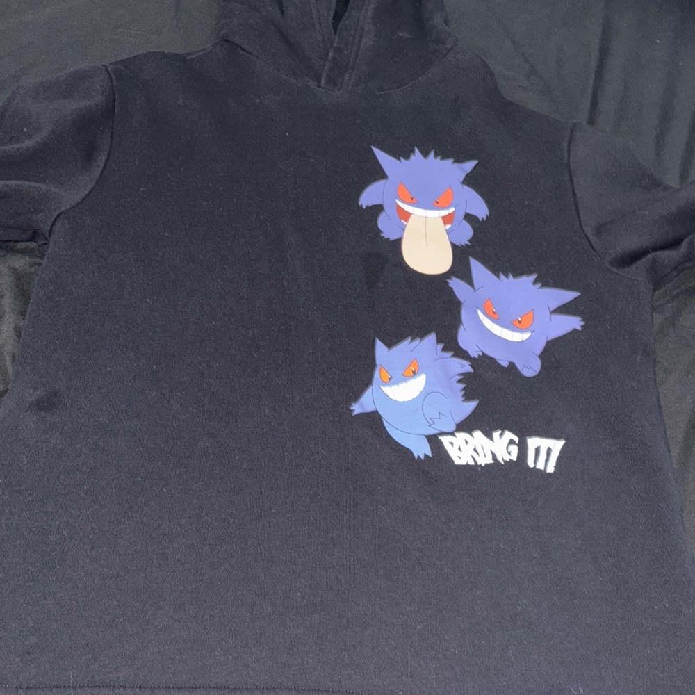 H&M Black Hoodie with Playful Characters